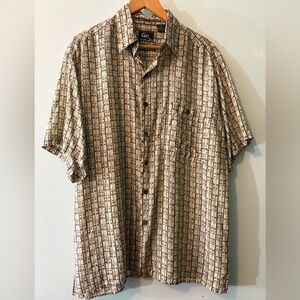 GENTLEMANS ROW LARGE ✨ SILK Geometric Men's Casual Shirt excellent condition